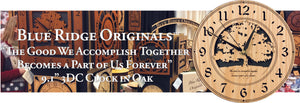 "The good we accomplish together becomes a part of us forever." An original saying in our Oak 3DC round clock