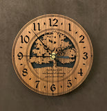 Round Walnut clock with a tree and the words,"May the Peace of God, which transcends all understanding, guard your heart and mind" lasered in the face - 6.5" size